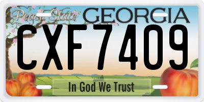 GA license plate CXF7409