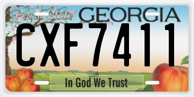 GA license plate CXF7411