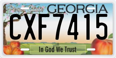 GA license plate CXF7415