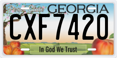 GA license plate CXF7420