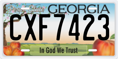 GA license plate CXF7423