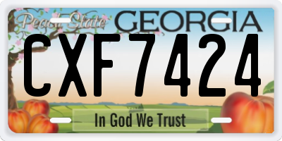 GA license plate CXF7424