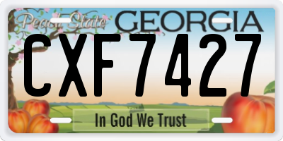 GA license plate CXF7427