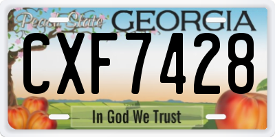 GA license plate CXF7428
