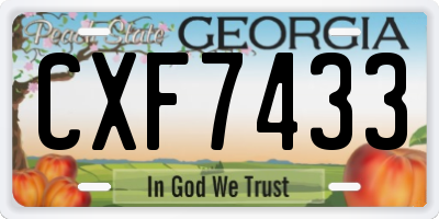 GA license plate CXF7433