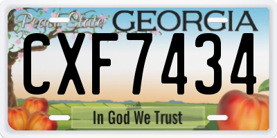GA license plate CXF7434