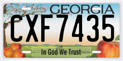 GA license plate CXF7435