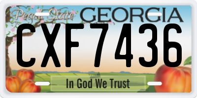 GA license plate CXF7436