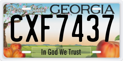 GA license plate CXF7437