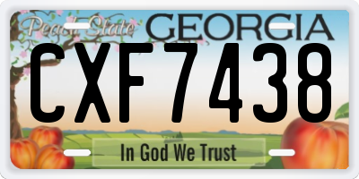 GA license plate CXF7438
