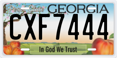 GA license plate CXF7444