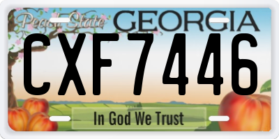 GA license plate CXF7446