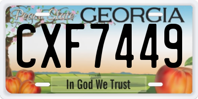 GA license plate CXF7449