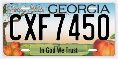 GA license plate CXF7450