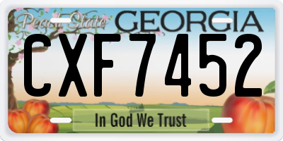 GA license plate CXF7452