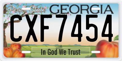GA license plate CXF7454