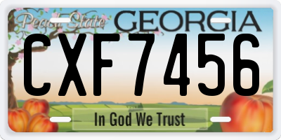GA license plate CXF7456