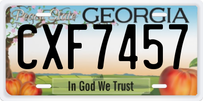 GA license plate CXF7457