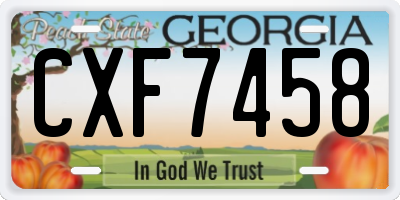 GA license plate CXF7458