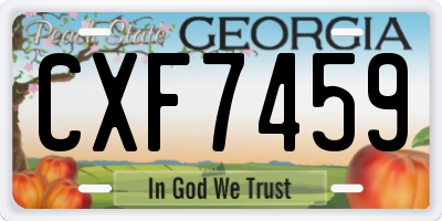 GA license plate CXF7459