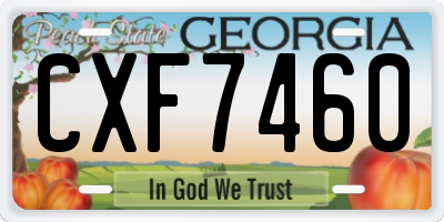 GA license plate CXF7460