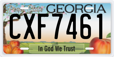 GA license plate CXF7461