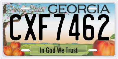 GA license plate CXF7462