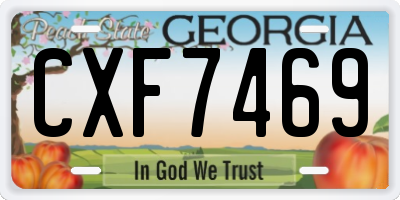 GA license plate CXF7469