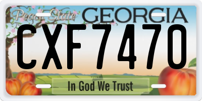 GA license plate CXF7470