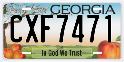 GA license plate CXF7471