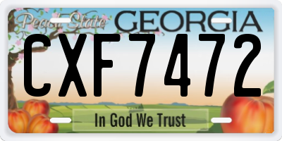 GA license plate CXF7472