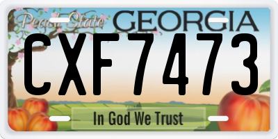 GA license plate CXF7473