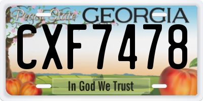 GA license plate CXF7478