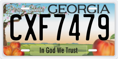 GA license plate CXF7479