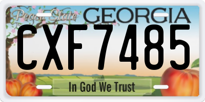 GA license plate CXF7485