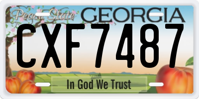 GA license plate CXF7487