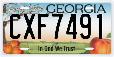 GA license plate CXF7491