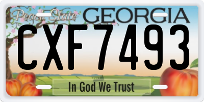 GA license plate CXF7493