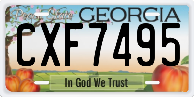 GA license plate CXF7495
