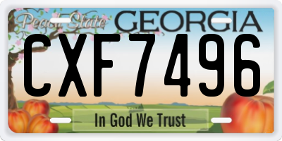 GA license plate CXF7496
