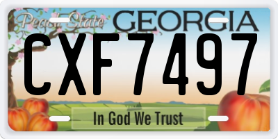 GA license plate CXF7497