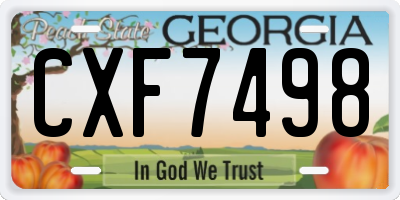 GA license plate CXF7498