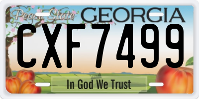 GA license plate CXF7499