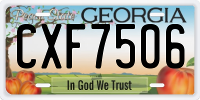 GA license plate CXF7506
