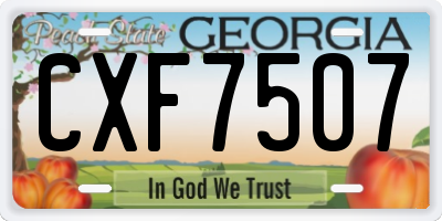 GA license plate CXF7507
