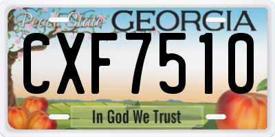 GA license plate CXF7510
