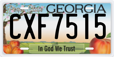 GA license plate CXF7515