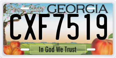 GA license plate CXF7519