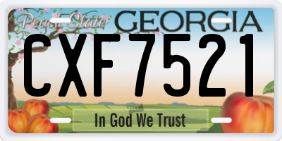GA license plate CXF7521