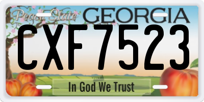 GA license plate CXF7523